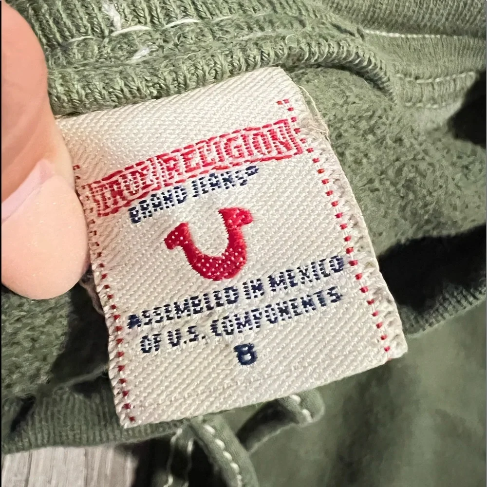 true religion olive green kids caris sweatpants Size 8